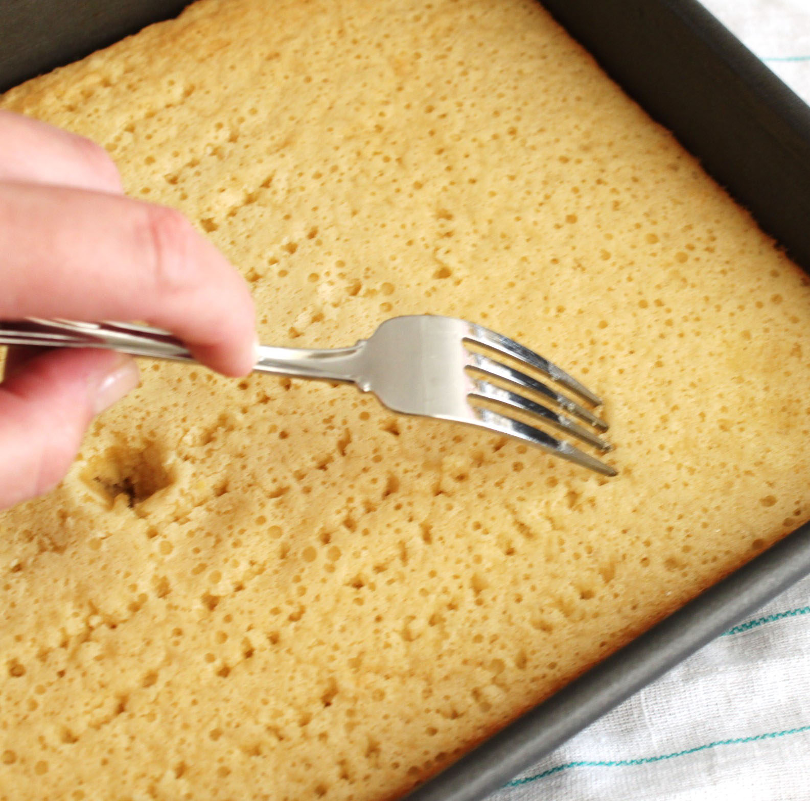 finished cake with holes